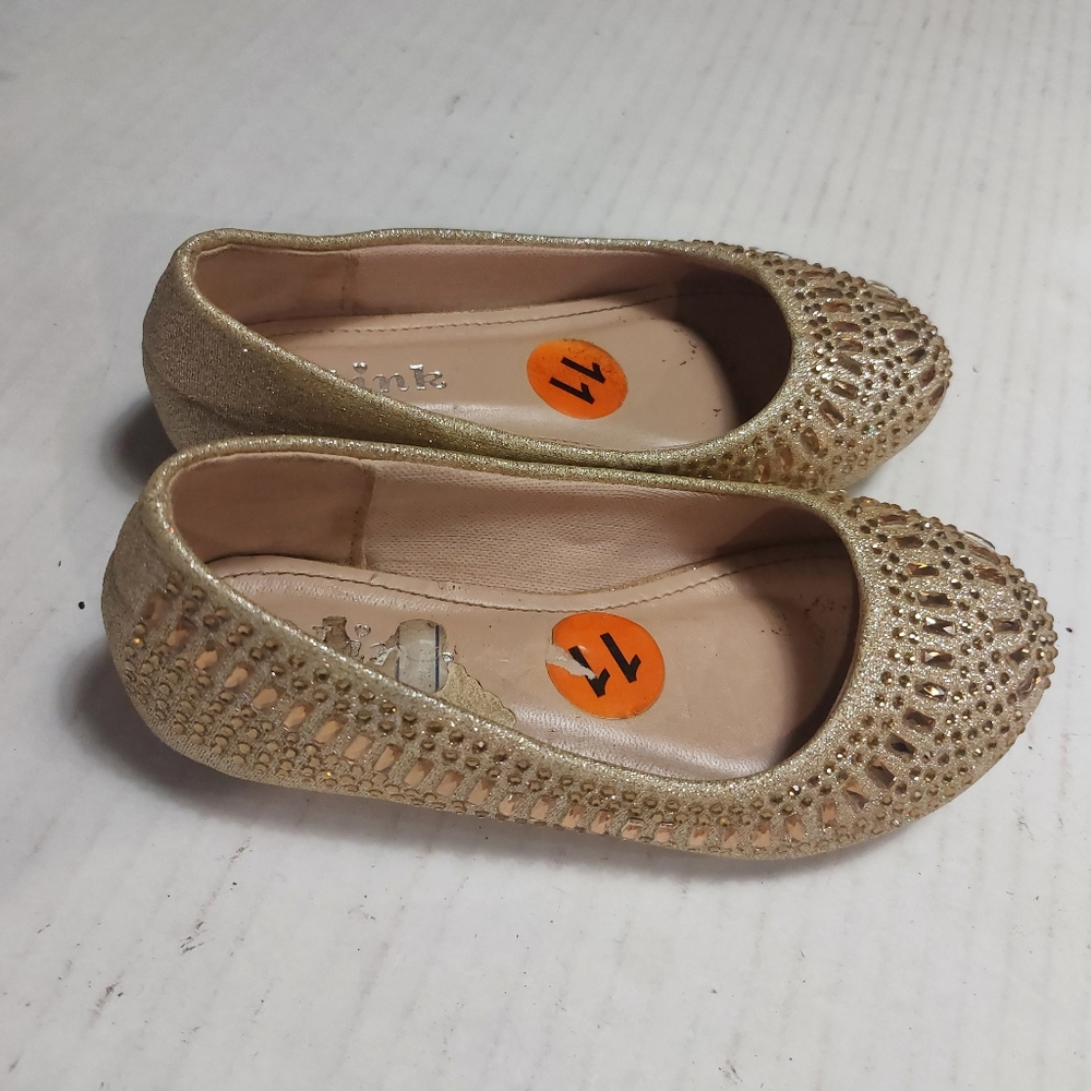 Link Gold Ballet Flats Size 11 Girls Toddler